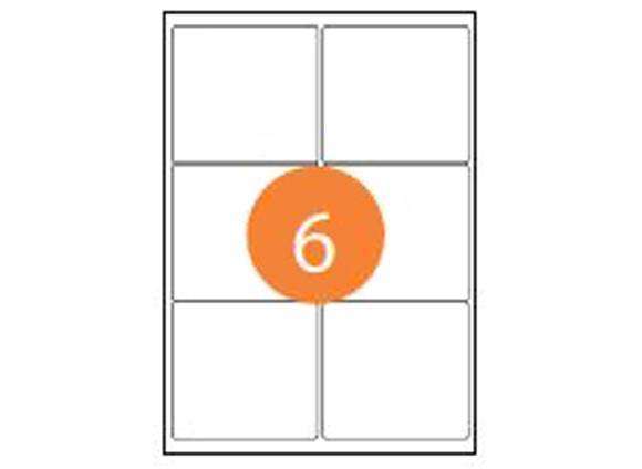 99.1mm x 93.1mm A4 Laser/Inkjet Labels 6 per sheet, Avery L7166